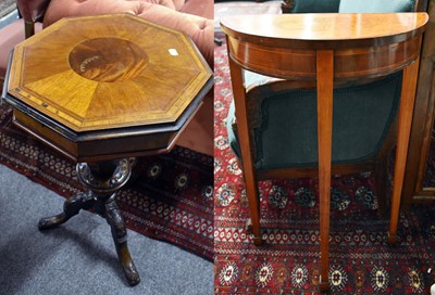 Lot 1462 - A Victorian Work Table, A Demi-Lune Side Table...