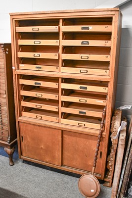 Lot 1360 - A Mid 20th Century Oak Haberdashery Cabinet,...