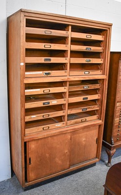 Lot 1359 - A Mid 20th Century Oak Haberdashery Cabinet,...