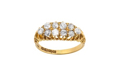 Lot 2122 - An 18 Carat Gold Diamond Cluster Ring two rows...