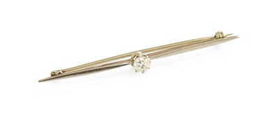 Lot 499 - A Diamond Bar Brooch, the tapered bar with a...