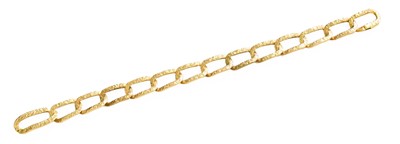 Lot 471 - A 9 Carat Gold Bracelet, formed of textured...