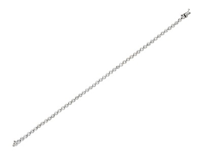 Lot 2057 - An 18 Carat White Gold Diamond Line Bracelet...
