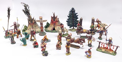 Lot 4477 - Elastolin Wild West (Indianer Series) A Collection Of Figures