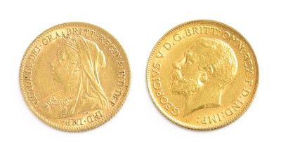 Lot 428 - Two Gold Half Sovereigns, Victoria 1898 and...