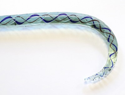 Lot 383 - A Nailsea Triple Twist Glass Walking Stick,...