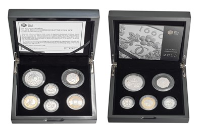 Lot 367 - 2x UK Silver Proof Sets; comprising 2010 5...