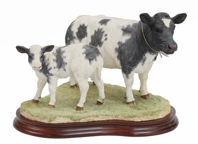 Lot 2111 - Border Fine Arts 'Belgian Blue Cow and Calf'...