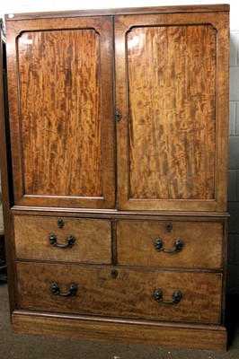 Lot 1482 - A George III Mahogany Press Cupboard, with...