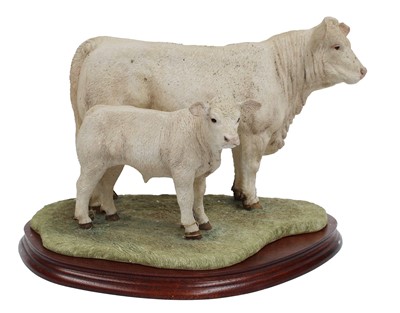 Lot 2118 - Border Fine Arts 'Charolais Cow and Calf'...