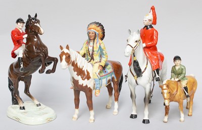 Lot 304 - Beswick Mounted Horse Groups Comprising:...