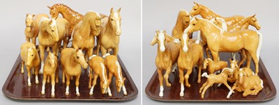 Lot 270 - Beswick Palomino Horses and Foals, including...