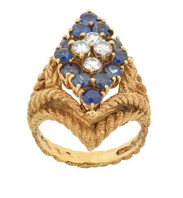 Lot 2161 - An 18 Carat Gold Sapphire and Diamond Ring...