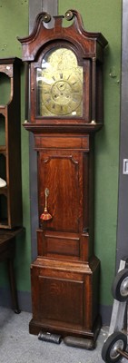 Lot 1382 - An Oak and Mahogany Eight Day Longcase Clock,...