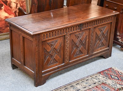 Lot 1342 - A 17th Century Style Oak Coffer, 128cm by 52cm...