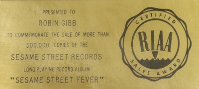 Lot 4197 - Bee Gees - Gold Disc Presented To Robin Gibb