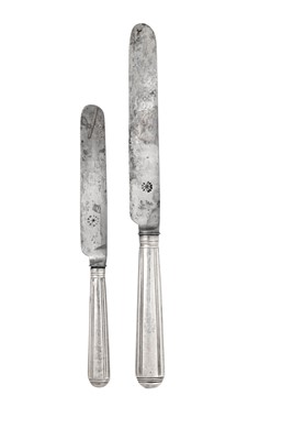 Lot 2228 - Six George III and Later Silver-Handled Table-Knives and Six Similar Cheese-Knives