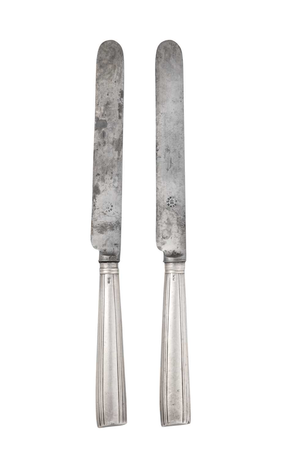 Lot 2227 - A Set of Six George III Silver-Handled Table-Knives