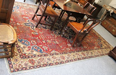 Lot 1154 - Tabriz Carpet, circa 1950, the faded brick red...