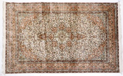 Lot 1055 - Kashmir Silk Piled Carpet North West India,...