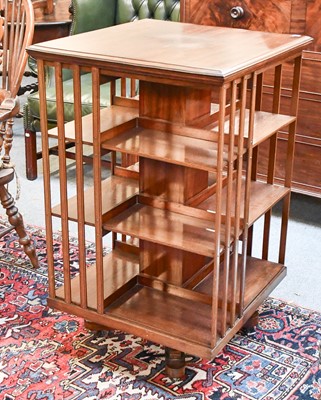 Lot 1454 - A Mahogany Revolving Bookcase, 65cm square by...