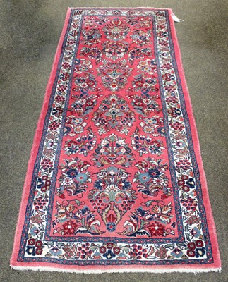 Lot 1159 - Short Saroukh Runner, the candy pink field of...