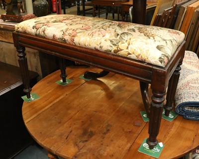 Lot 1390 - A Victorian Mahogay Window Seat, 89cm