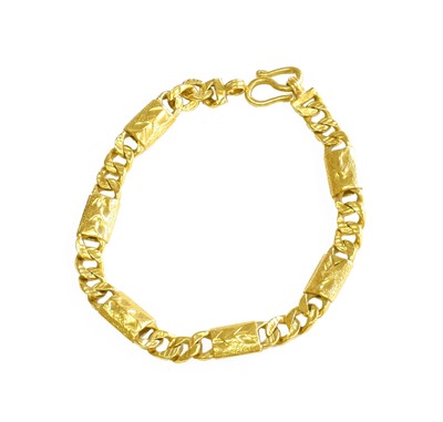 Lot 544 - A Fancy Link Bracelet, rectangular links...