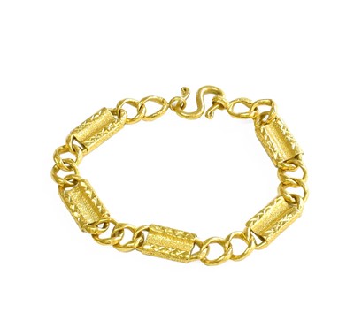 Lot 550 - A Fancy Link Bracelet, rectangular links...