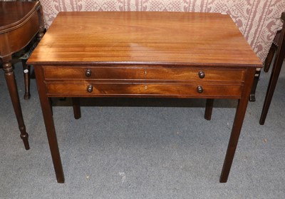 Lot 1458 - A Georgian Mahogany Multi Drawer Fitted Table,...