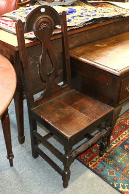 Lot 1315 - A Pair of Early 18th Century Oak Hall Chairs (2)