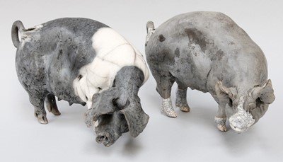 Lot 222 - Christine Cummings: A Raku Pottery Sow,...