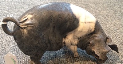 Lot 222 - Christine Cummings: A Raku Pottery Sow,...