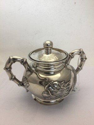 Lot 2272 - A Three-Piece Chinese Export Silver Tea-Service With a Pair of Sugar-Tongs En Suite