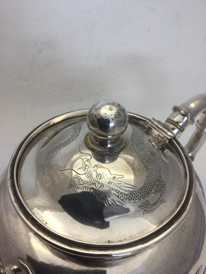 Lot 2272 - A Three-Piece Chinese Export Silver Tea-Service With a Pair of Sugar-Tongs En Suite