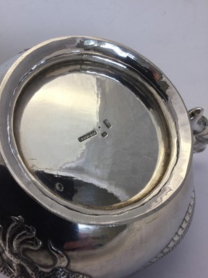 Lot 2272 - A Three-Piece Chinese Export Silver Tea-Service With a Pair of Sugar-Tongs En Suite