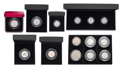 Lot 403 - Mixed Royal Mint Silver Proof £1 and 50p Coins;...