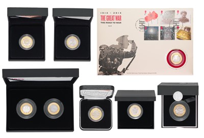 Lot 407 - 9x Royal Mint Silver Proof £2 coins,...