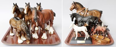 Lot 215 - Beswick Horses and Foals, including brown...