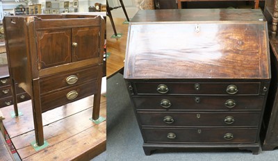 Lot 1408 - A George III Mahogany Bureau, 91cm by 53cm by...