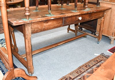 Lot 1398 - A French Fruit Wood Kitchen Table, late 19th...