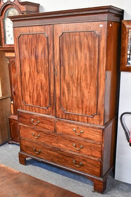 Lot 1354 - A George III Mahogany Linen Press, converted...