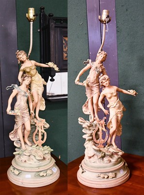 Lot 373 - A Pair of Figural Composite Table Lamps (2)