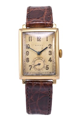 Lot 2213 - Rolex: An Art Deco 9 Carat Gold Rectangular...