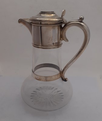 Lot 2340 - A Victorian Silver Mounted Glass Claret-Jug