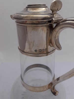 Lot 2340 - A Victorian Silver Mounted Glass Claret-Jug