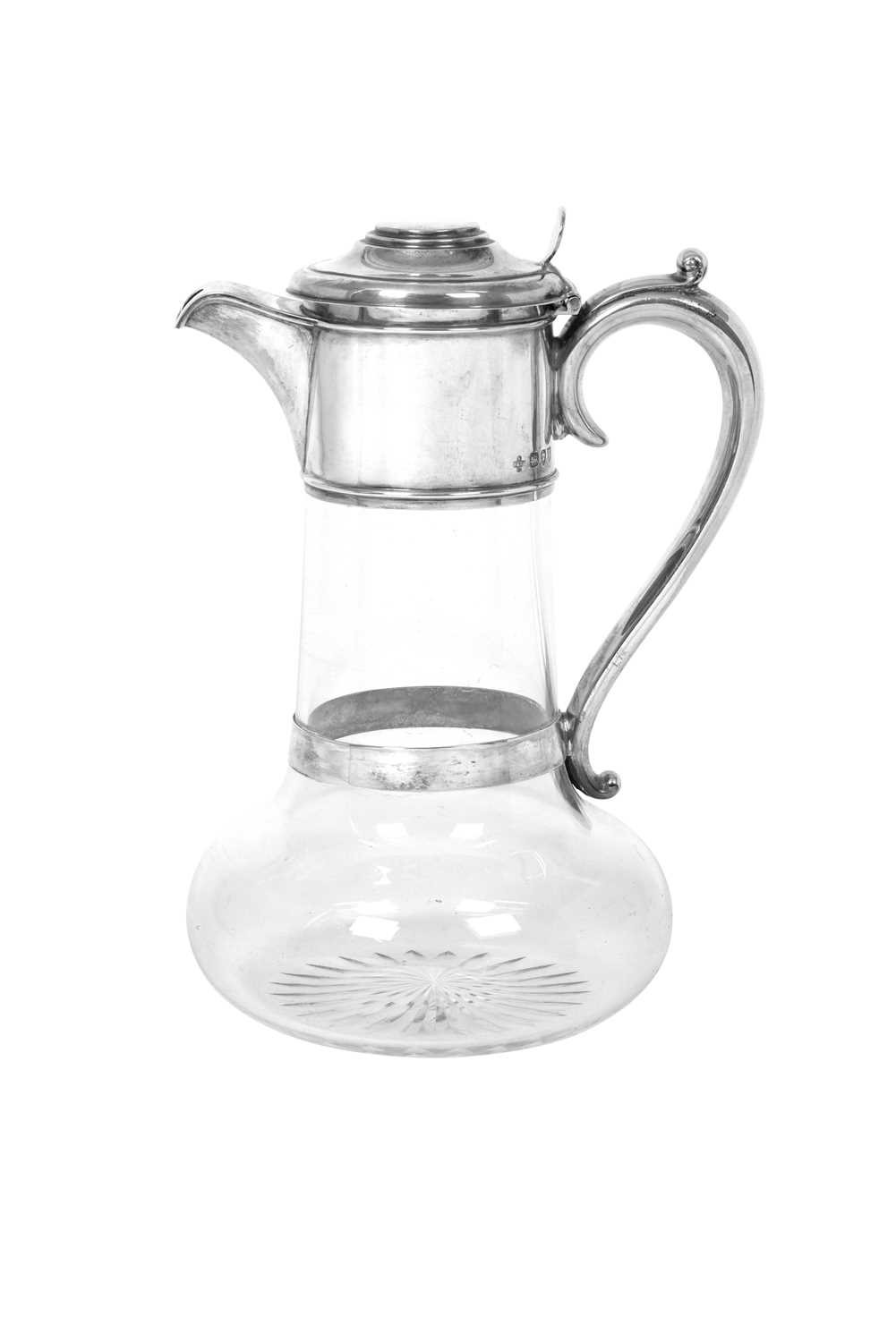 Lot 2340 - A Victorian Silver Mounted Glass Claret-Jug