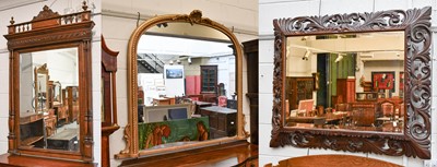 Lot 1198 - A Gilt Over Mantel Mirror, 137cm by 120cm,...