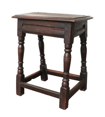 Lot 1101 - An Early 18th Century Oak Joint Stool, of four...