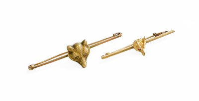 Lot 565 - A 9 Carat Gold Fox Mask Brooch, length 5.2cm;...